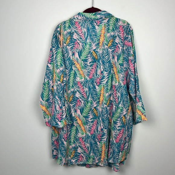 Woman Within NWT plus size 22/24 tropical pattern pleated cotton tunic - Picture 10 of 10